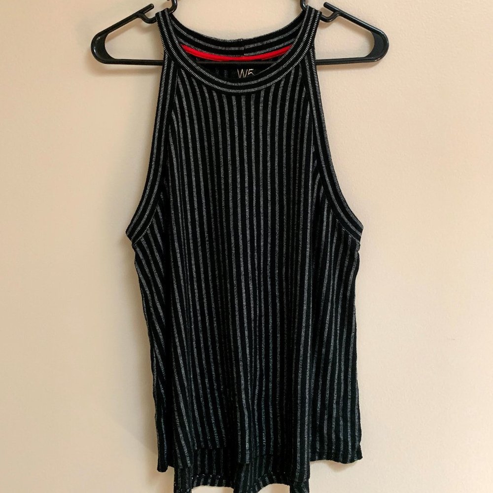 3/$25 W5 Vertically Striped High-Neck Tank Top - Picture 1 of 2